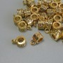 Bail Finding, Gold-Tone Metal, Size 6.5x5x9.5mm+/-, Hole Diameter 4mm+/- and 2mm+/-, Pack of 20g / 29pcs