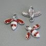 Insect Pendant Charm, Enamel, Silver-Tone Metal, Diameter 15x16.5mm+/-, Pack of 3