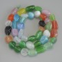 Multicoloured Cat's Eye Beads, tumbled, diameter 8-12x9mm+-, length 41cm+- on a strand