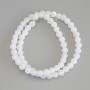 White Frosted Agate Beads, Smooth Round, diameter 6mm+-, length 35cm+- on nylon thread