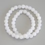 White Frosted Agate Beads, Smooth Round, diameter 8mm+-, length 35cm+- on nylon thread