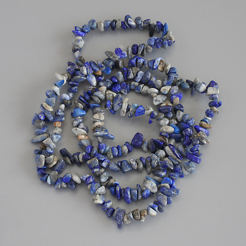 Sodalite Chip Beads, diameter 5-7x2-4mm+-, length 78cm+- on nylon thread