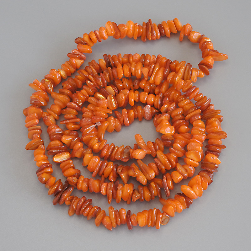 Mother-of-Pearl Chip Beads, diameter 7-9x2-4mm+/-, length 80cm+/- on fishing line