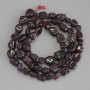 Garnet Tumbled Beads on thread, diameter 5-8x5-7mm+-, length 41cm+-