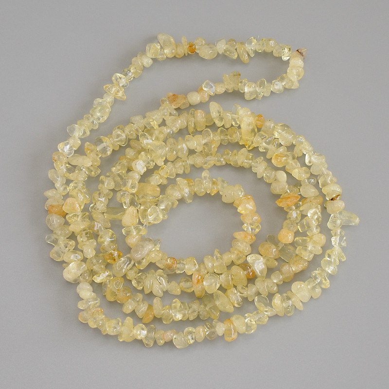 Citrine Chip Beads, Diameter 5-8x3mm+/-, Length 78cm+/- on Fishing Line