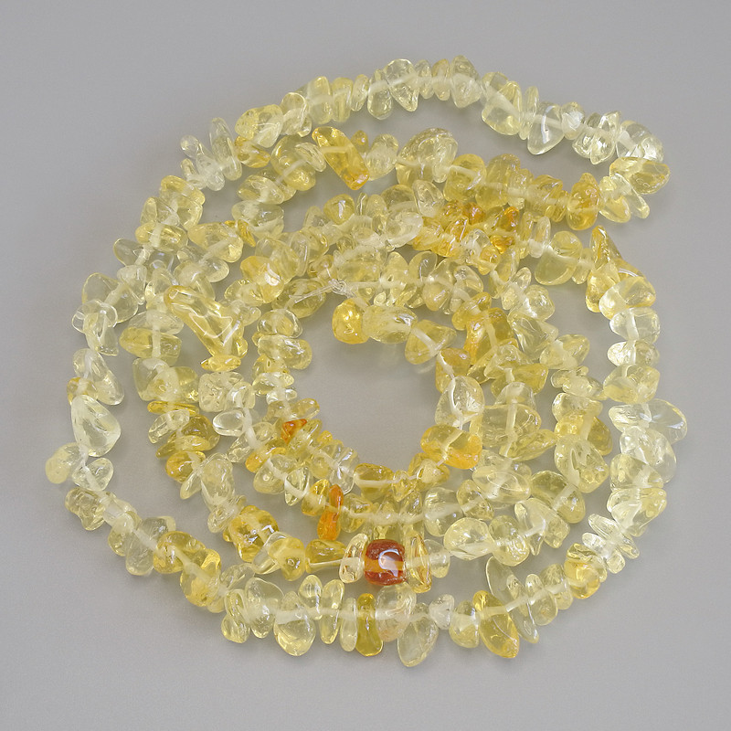 Citrine Chip Beads, Diameter 6-11x2-4.5mm+/-, Length 80cm+/- on Fishing Line