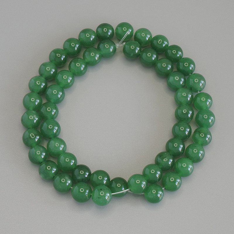 Jade Beads, Smooth Round, Diameter 8mm+/-, Length 38cm+/- on Fishing Line