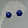 Stud Earrings Ball Lapis Lazuli (Pressed), Silver-Tone Metal, 8mm