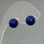 Stud Earrings Ball Lapis Lazuli (Pressed), Silver-Tone Metal, 8mm