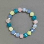 Assorted Stones Faceted Rhombus Bracelet, Diameter 10x9mm+/- with Metal Inserts, Length 18mm+/- Stretch