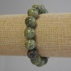 Serpentine Natural Stone Smooth Round Bead Bracelet, Diameter 15mm+/-, Length 18cm+/- (Stretch)