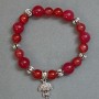 Tourmaline Bracelet, Smooth Bead 8mm+/-10mm+/- with Metal Inserts, 18cm+/- Length, Stretch