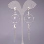 Xuping Earrings with White Stones 25x93mm Rhodium