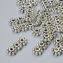 3-Strand Spacer Bead, Diameter 15x6.5mm+/-, Hole Diameter 2mm, Silver-Tone Metal, 22pcs+