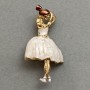 Ballerina Brooch, White Enamel, Gold-Tone Metal, 45x24mm+