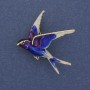 Bird Brooch-Pendant, Coloured Enamel, Gold-Tone Metal, 38x26mm+