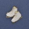 Skates Brooch-Pendant, White Enamel, Gold-Tone Metal, 23x32mm+