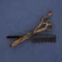 Scissors and Comb Brooch, Acrylic, Silver-Tone Metal, 70x44mm+