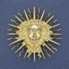 Yarilo Brooch-Pendant, Gold-Tone Metal, 59mm+