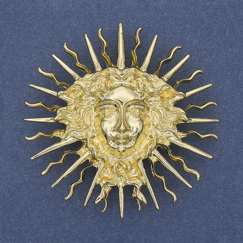 Yarilo Brooch-Pendant, Gold-Tone Metal, 59mm+