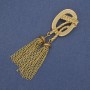 "Accent" Brooch with Tassels, Matte Gold, Gold-Tone Metal, 23x89mm+