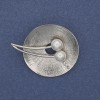 Accent Brooch with Pearls and Rhinestones, Silver-Tone Metal, 32x40mm+