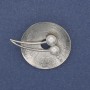 Accent Brooch with Pearls and Rhinestones, Silver-Tone Metal, 32x40mm+