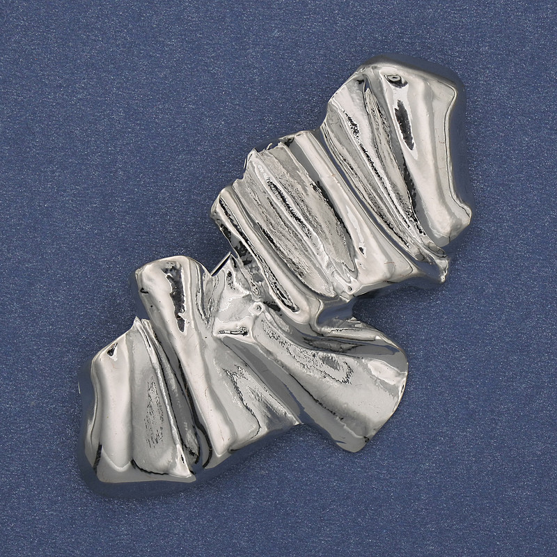 Accent Brooch Silver-Tone Metal 65x36mm+