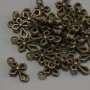 Findings Cross Pendant bronze metal colour, size 16x10x2mm+- hole diameter 2mm+- pack 20g (~31pcs)