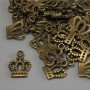 Findings Crown Pendant bronze metal colour, size 15x10x1mm+- hole diameter 2mm+- pack 20g (~36pcs)