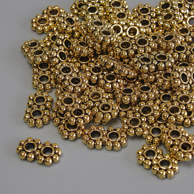 Findings Row Spacer Insert gold metal colour, diameter 9x5x2mm+- hole diameter 2mm+- pack 20g (~57pcs)
