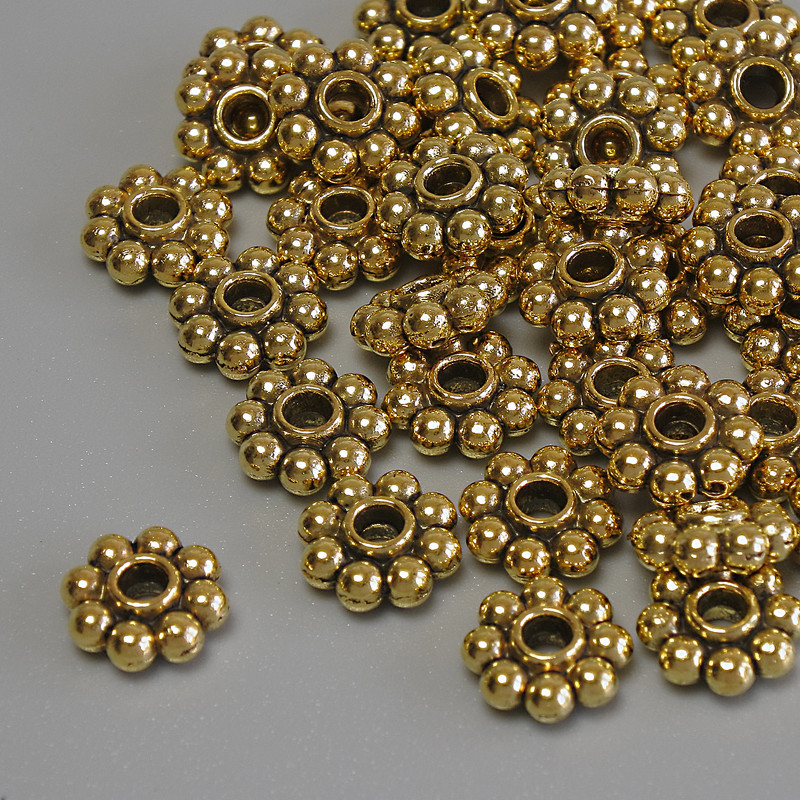 Findings Spacer Bead, Metal Colour Gold, Diameter 8x3mm+/- Hole Diameter 2.2mm+/- Packing 20g (~43pcs)
