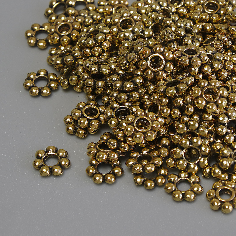 Findings Spacer Bead, Metal Colour Gold, Diameter 6x1.5mm+/- Hole Diameter 2mm+/- Packing 20g (~132pcs)