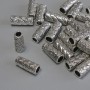 Findings Rondelle Spacer Bead, Silver Metal Colour, 12x5mm+/- Diameter, 3mm+/- Hole, 20g Pack (~30pcs)