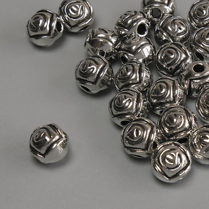 Findings Flower Spacer Bead, Silver Metal Colour, 7mm+/- Diameter, 2mm+/- Hole, 20g Pack (~21pcs)