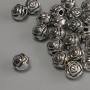 Findings Flower Spacer Bead, Silver Metal Colour, 7mm+/- Diameter, 2mm+/- Hole, 20g Pack (~21pcs)