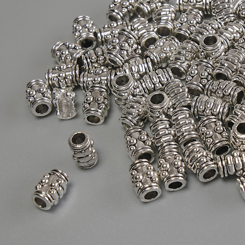Bead Spacer Finding, Silver Metal Colour, Diameter 6x4mm+/- Hole 1.8mm+/-, Pack 20g (~62 pcs)