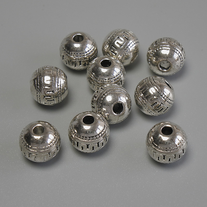 Findings Rondelle Spacer Bead, Silver Metal Colour, 8mm+/- Diameter, 2.3mm+/- Hole, 20g Pack (~10pcs)