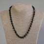 Black Onyx Necklace, Faceted Beads, 8x7mm+/- Diameter, 50cm+/- Length, with Clasp