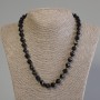 Black Onyx Necklace, Faceted, Diameter 10x9mm+/-, Length 50cm+/- with Clasp