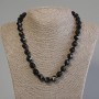 Black Onyx Necklace, faceted beads, diameter 12x11mm+-, length 50cm+- with clasp