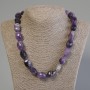 Natural Amethyst Necklace, faceted tumbled beads, diameter 17-20x13-15mm, length 50cm+- with clasp
