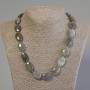 Natural Labradorite Necklace, faceted oval beads, diameter 20x15mm, length 50cm+- with clasp