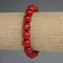 Coral Smooth Round Bead Bracelet 10mm+-, length 18cm+- stretch
