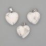 Cacholong Heart Pendant 15x15x23mm+