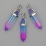 Multicolour Glass Hexagon Crystal Ball Pendant 8x31x41mm+