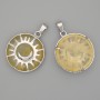 Citrine Pendant in "Sun" Setting, 27mm Diameter+