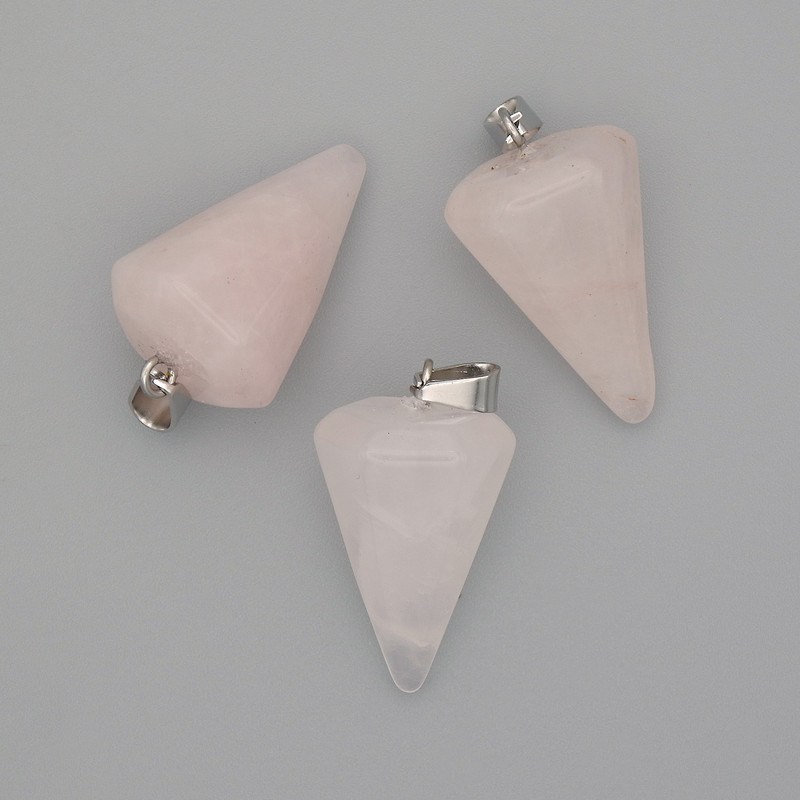 Pendulum Pendant Rose Quartz 28x20x14mm+