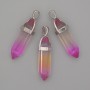 Multicolour Glass Hexagon Crystal Pendant 8x31x41mm+