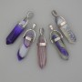 Agate Hexagonal Crystal Pendant Bead 8x31x41mm+